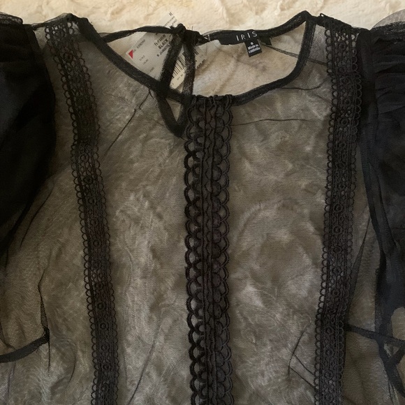 NWT Sheer Black Blouse - Picture 4 of 5